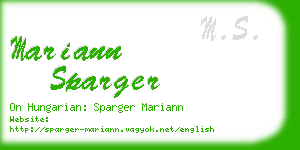 mariann sparger business card